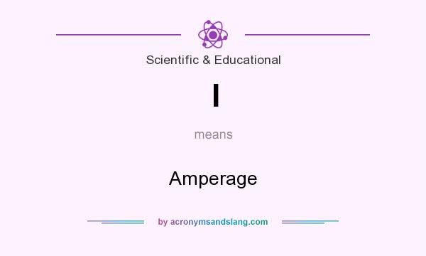 What does I mean? It stands for Amperage