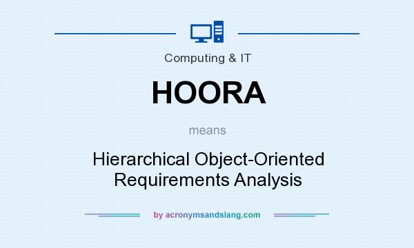 What does HOORA mean? It stands for Hierarchical Object-Oriented Requirements Analysis