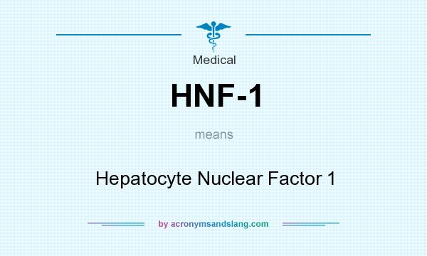What does HNF-1 mean? It stands for Hepatocyte Nuclear Factor 1