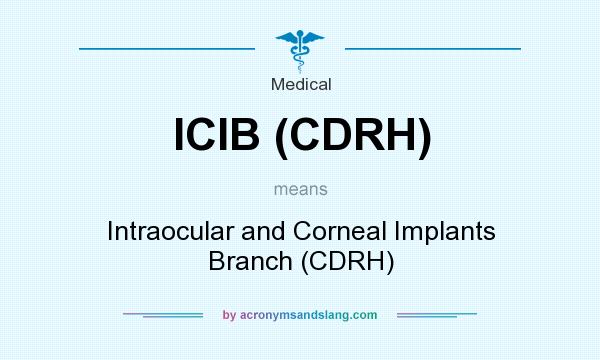 What does ICIB (CDRH) mean? It stands for Intraocular and Corneal Implants Branch (CDRH)