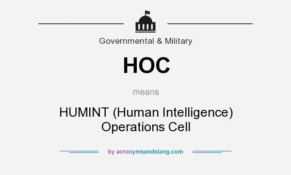 What does HOC mean? It stands for HUMINT (Human Intelligence) Operations Cell