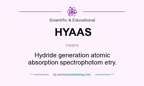 What does HYAAS mean? It stands for Hydride generation atomic absorption spectrophotom etry.