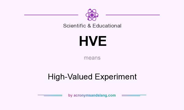 What does HVE mean? It stands for High-Valued Experiment