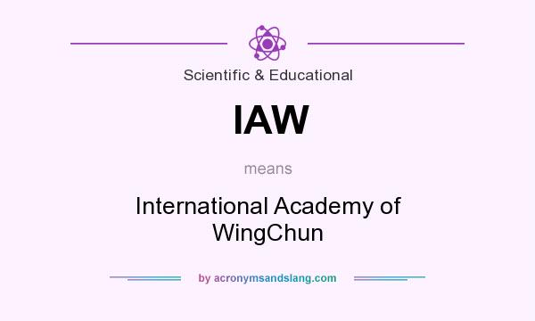What does IAW mean? It stands for International Academy of WingChun