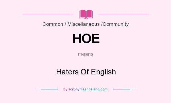 hoe meaning in english
