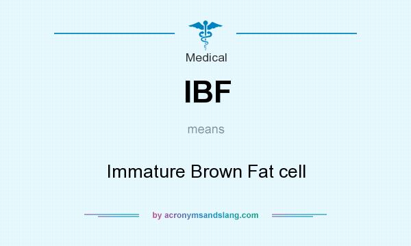 What does IBF mean? It stands for Immature Brown Fat cell