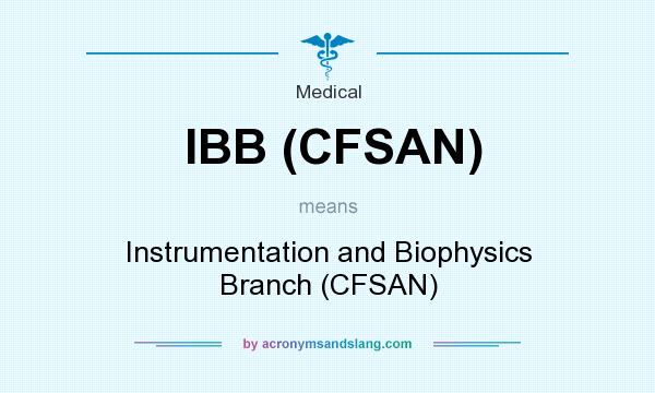What does IBB (CFSAN) mean? It stands for Instrumentation and Biophysics Branch (CFSAN)