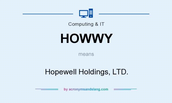 What does HOWWY mean? It stands for Hopewell Holdings, LTD.