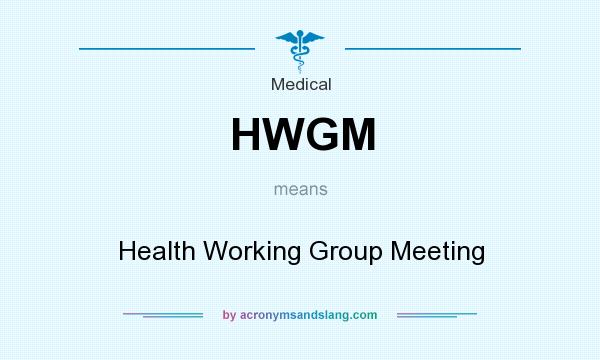 What does HWGM mean? It stands for Health Working Group Meeting