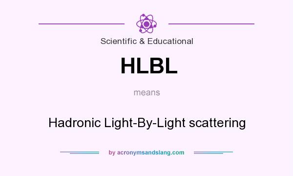 What does HLBL mean? It stands for Hadronic Light-By-Light scattering