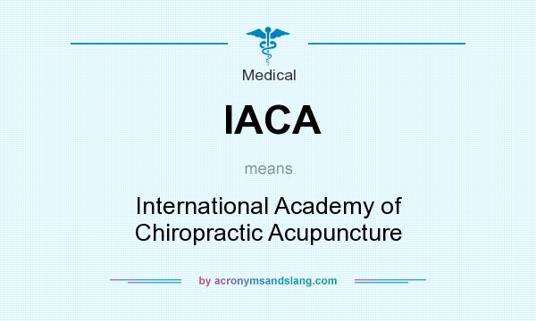 What does IACA mean? It stands for International Academy of Chiropractic Acupuncture