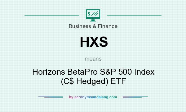 What does HXS mean? It stands for Horizons BetaPro S&P 500 Index (C$ Hedged) ETF