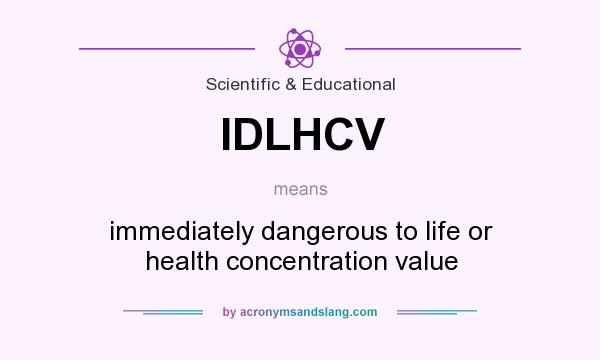 What does IDLHCV mean? It stands for immediately dangerous to life or health concentration value