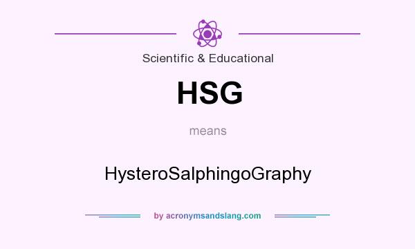 What does HSG mean? It stands for HysteroSalphingoGraphy