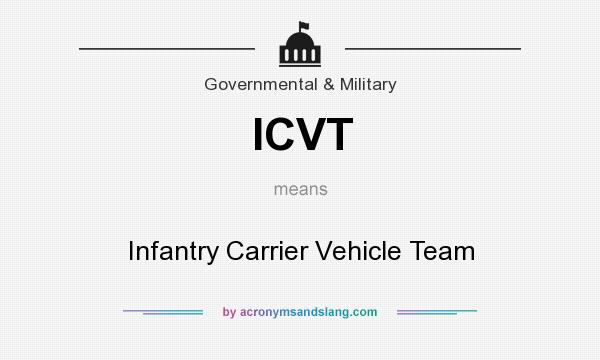 What does ICVT mean? It stands for Infantry Carrier Vehicle Team