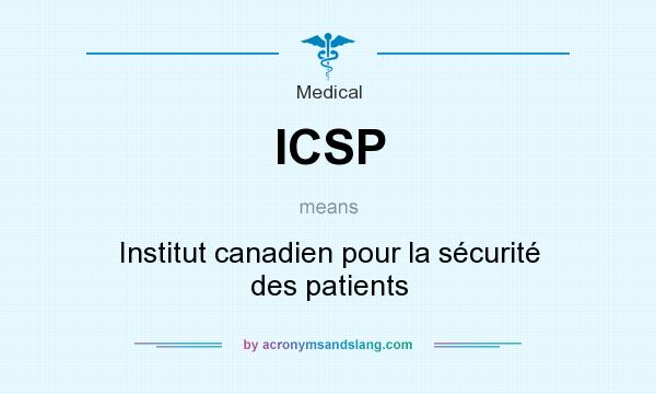 What does ICSP mean? It stands for Institut canadien pour la sécurité des patients
