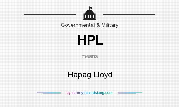 What does HPL mean? It stands for Hapag Lloyd