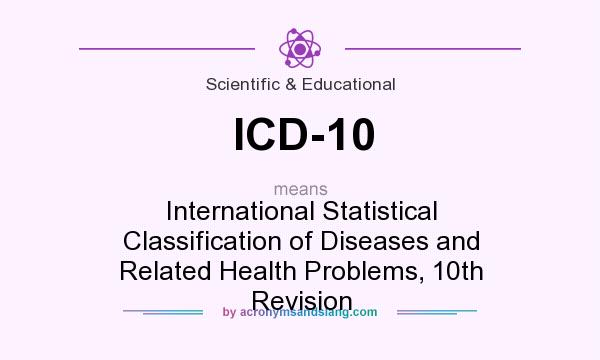 What does ICD-10 mean? It stands for International Statistical Classification of Diseases and Related Health Problems, 10th Revision