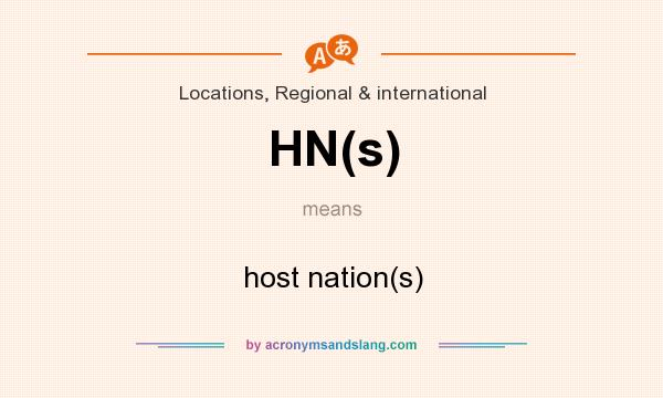 What does HN(s) mean? It stands for host nation(s)