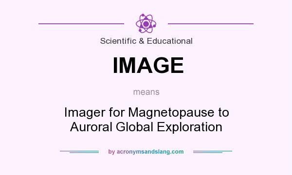 What does IMAGE mean? It stands for Imager for Magnetopause to Auroral Global Exploration