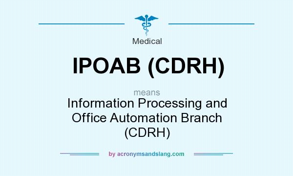 What does IPOAB (CDRH) mean? It stands for Information Processing and Office Automation Branch (CDRH)