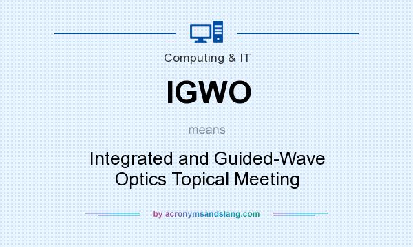 What does IGWO mean? It stands for Integrated and Guided-Wave Optics Topical Meeting