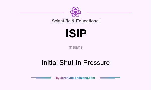 What does ISIP mean? It stands for Initial Shut-In Pressure