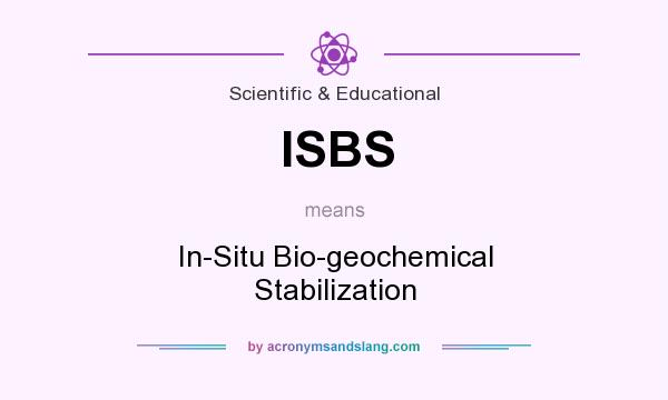 What does ISBS mean? It stands for In-Situ Bio-geochemical Stabilization