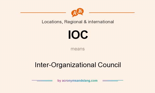 What does IOC mean? It stands for Inter-Organizational Council