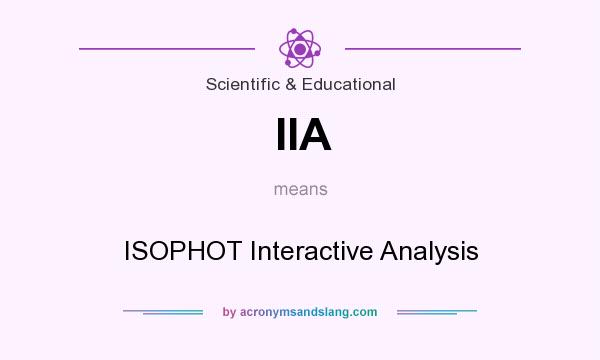 What does IIA mean? It stands for ISOPHOT Interactive Analysis