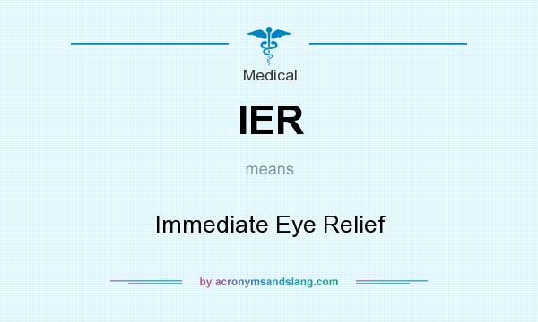 What does IER mean? It stands for Immediate Eye Relief