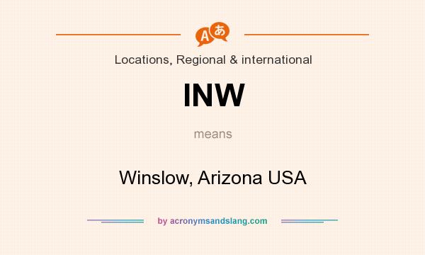 What does INW mean? It stands for Winslow, Arizona USA