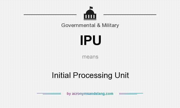 What does IPU mean? It stands for Initial Processing Unit