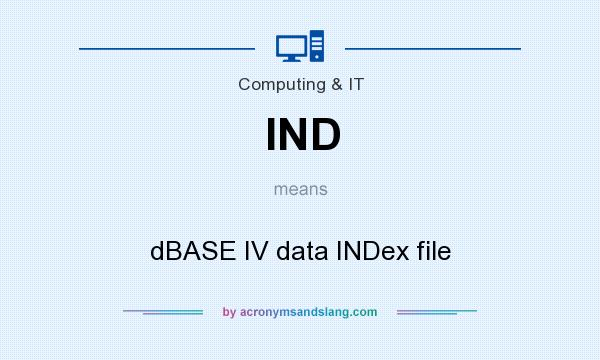 What does IND mean? It stands for dBASE IV data INDex file