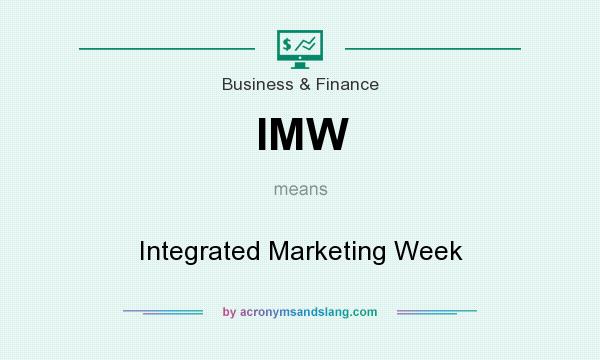 What does IMW mean? It stands for Integrated Marketing Week