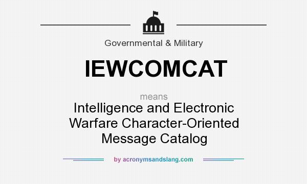 What does IEWCOMCAT mean? It stands for Intelligence and Electronic Warfare Character-Oriented Message Catalog