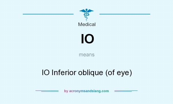 What does IO mean? It stands for IO Inferior oblique (of eye)