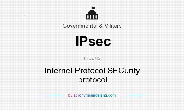 What does IPsec mean? It stands for Internet Protocol SECurity protocol