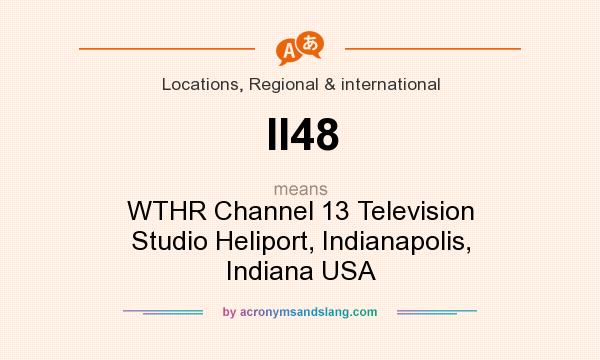 What does II48 mean? It stands for WTHR Channel 13 Television Studio Heliport, Indianapolis, Indiana USA