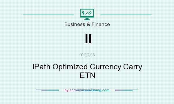 What does II mean? It stands for iPath Optimized Currency Carry ETN