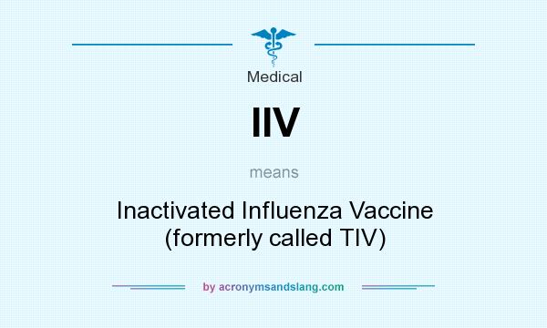What does IIV mean? It stands for Inactivated Influenza Vaccine (formerly called TIV)