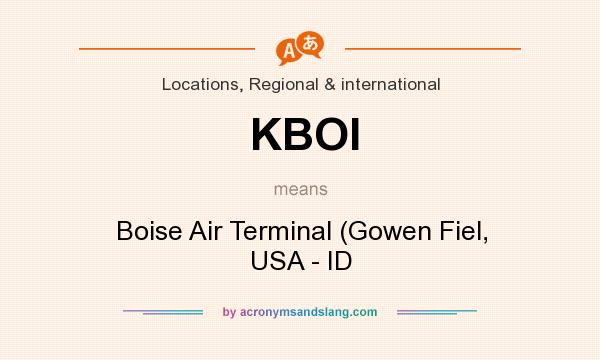What does KBOI mean? It stands for Boise Air Terminal (Gowen Fiel, USA - ID