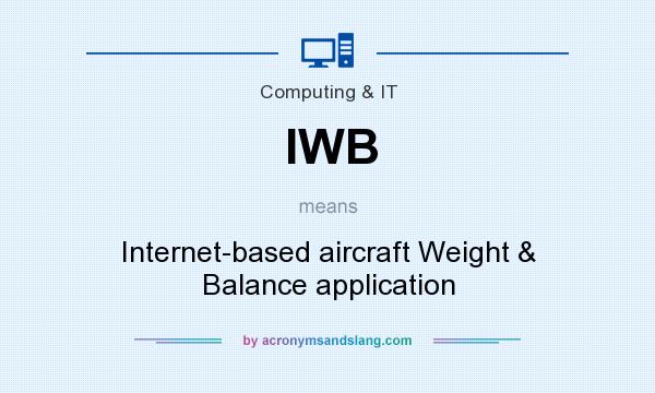 What does IWB mean? It stands for Internet-based aircraft Weight & Balance application