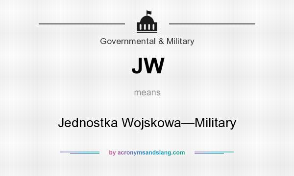 What does JW mean? It stands for Jednostka Wojskowa—Military