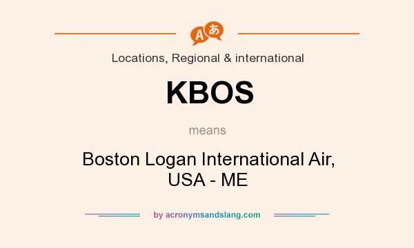 What does KBOS mean? It stands for Boston Logan International Air, USA - ME