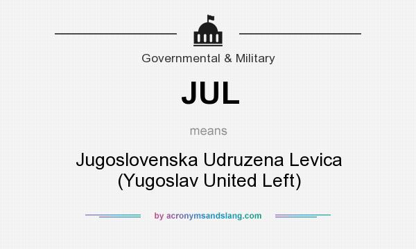 What does JUL mean? It stands for Jugoslovenska Udruzena Levica (Yugoslav United Left)