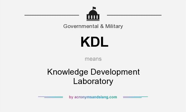 What does KDL mean? It stands for Knowledge Development Laboratory