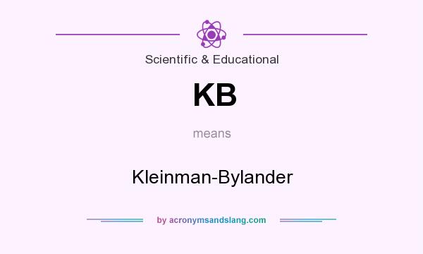 What does KB mean? It stands for Kleinman-Bylander