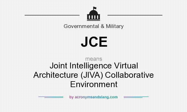 What does JCE mean? It stands for Joint Intelligence Virtual Architecture (JIVA) Collaborative Environment