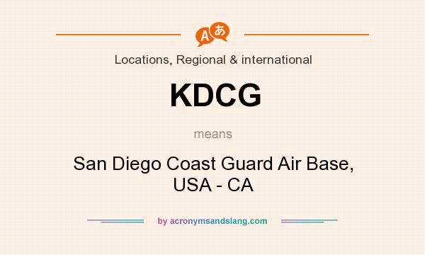 What does KDCG mean? It stands for San Diego Coast Guard Air Base, USA - CA